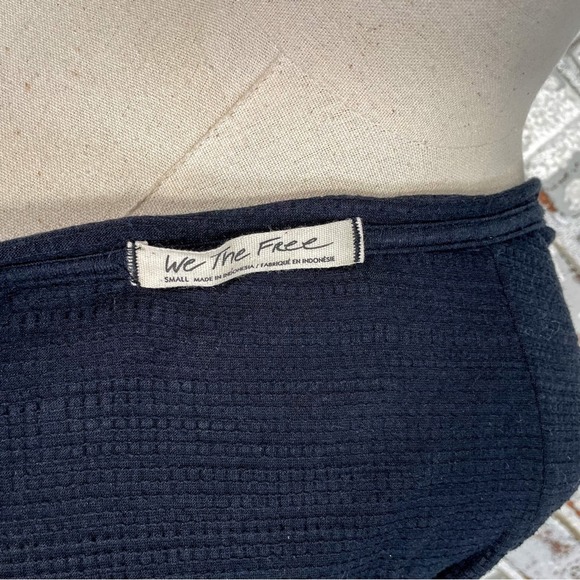 Free People We the Free Coming in Hot Black V-neck Long Sleeve Boho Tunic S - Picture 10 of 12